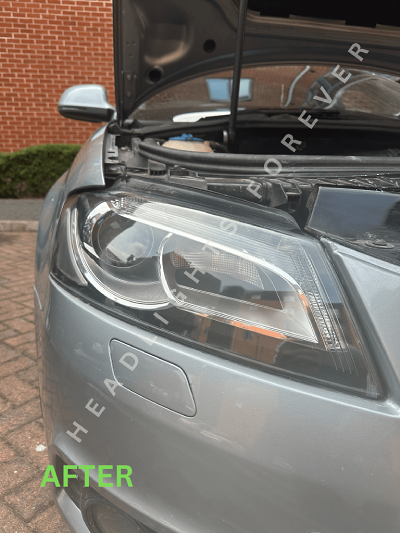 Audi TT headlight after restoration